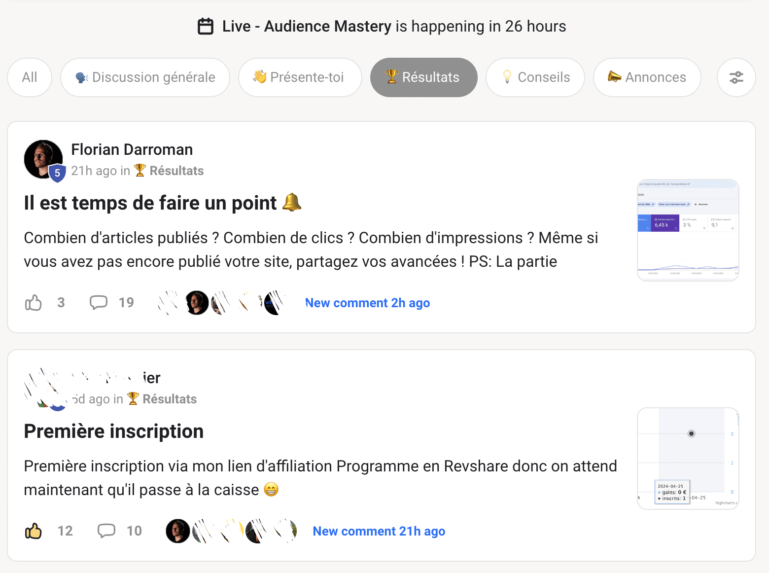 Audience Mastery Avis Communauté