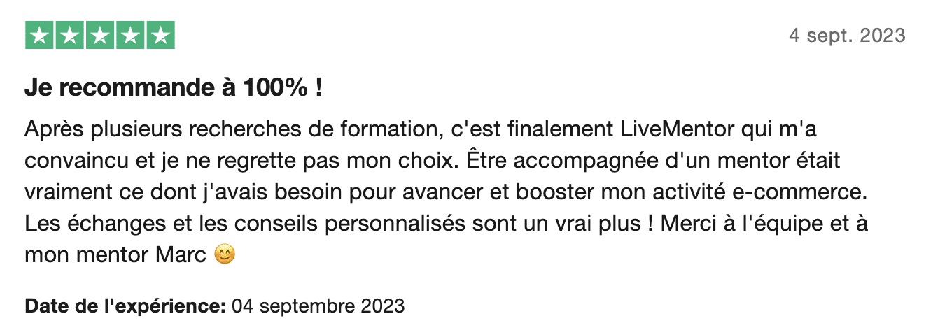 Avis Livementor formation 3