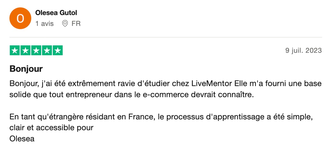 avis livementor formation e-commerce